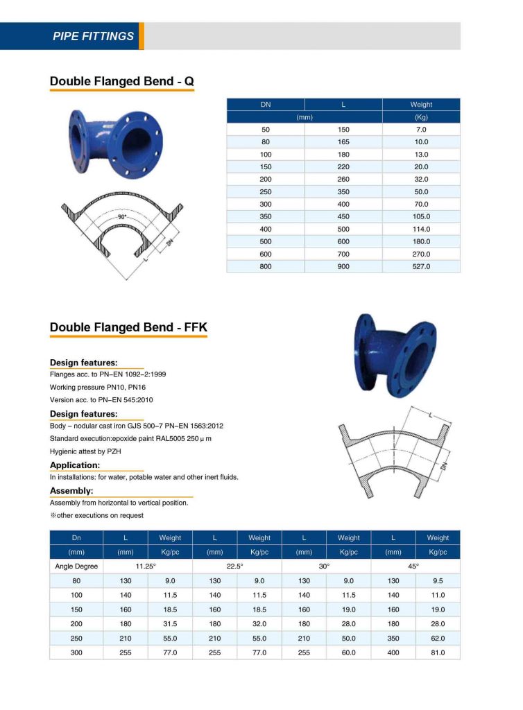 ductile iron bend pipe - flanged elbow pipe 