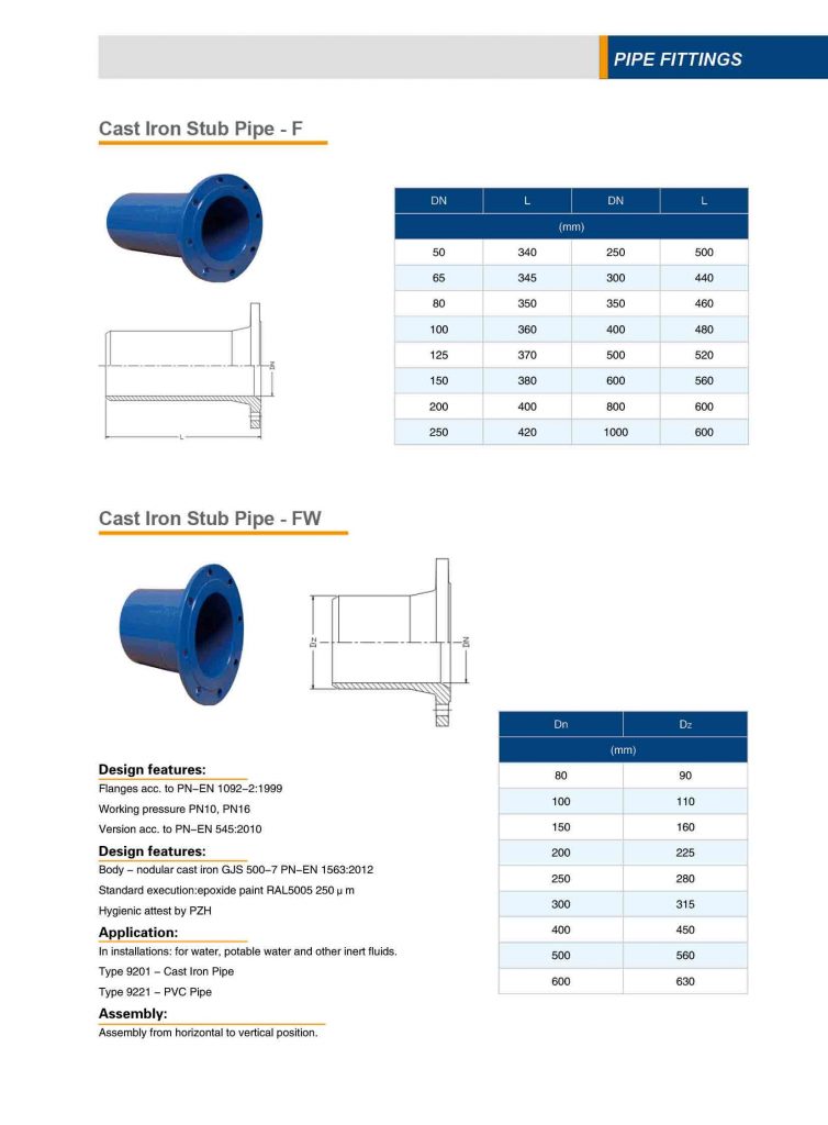 flanged stub-F